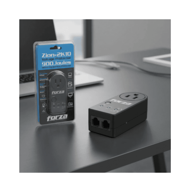 FVP1201N PROTECTOR VOLTAJE 900J 120V1800W 1OUTLET RJ45 NEGRO NP3 - FORZA - imagen 2 de 3