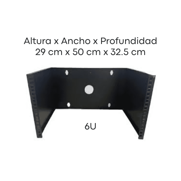 RACK Abierto de Pared 6U NEGRO - METALNET - Image 1