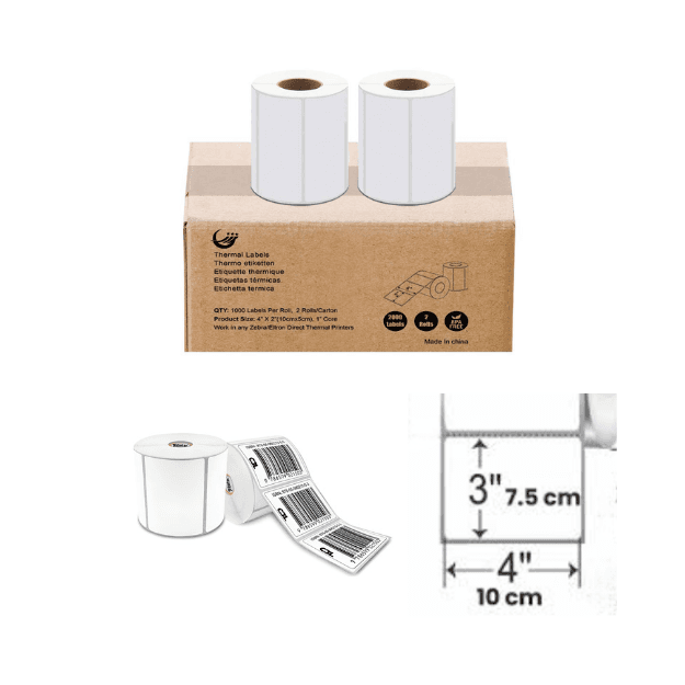 Caja 12 Rollos 600 Etiquetas 4*3" (100*70 mm) DT - imagen 1 de 4