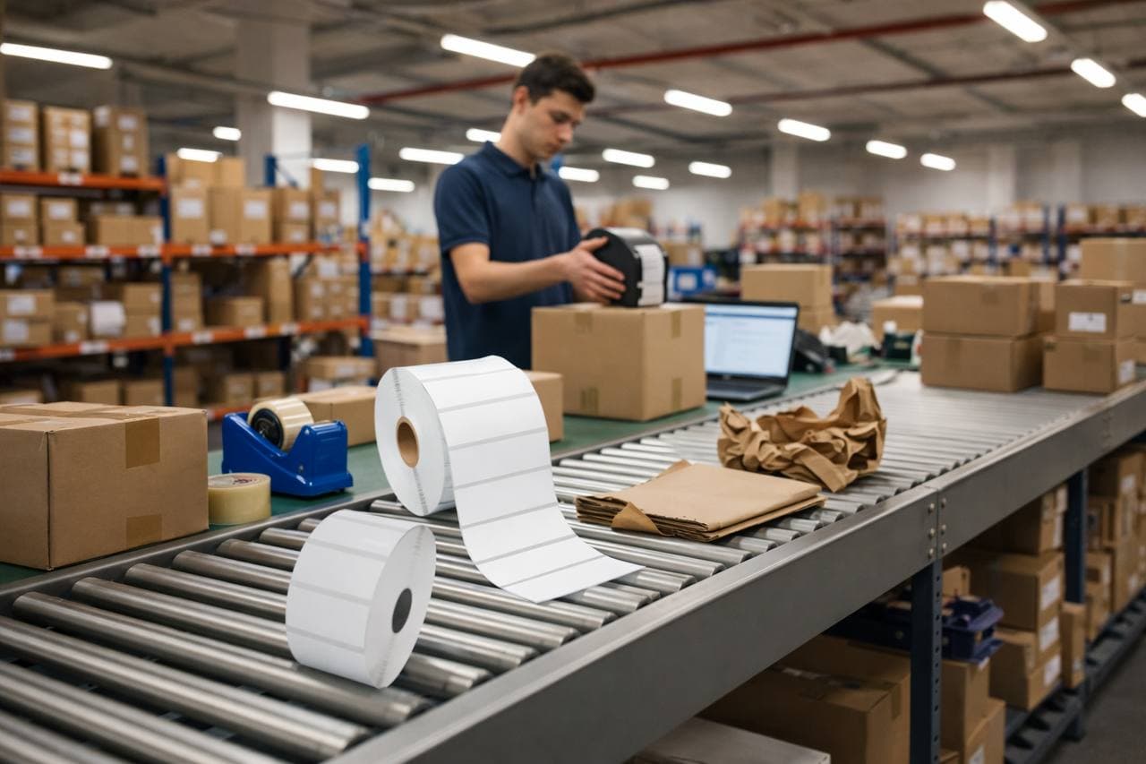 Caja 10 Rollos 2500 Etiquetas 57*19 mm DT - Image 2