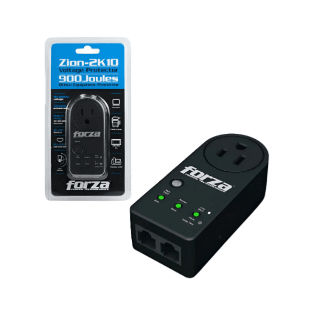 FVP1201N PROTECTOR VOLTAJE 900J 120V1800W 1OUTLET RJ45 NEGRO NP3 - FORZA - imagen 1 de 3