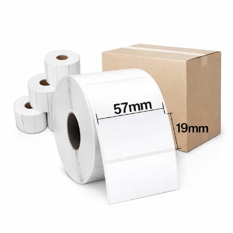 Caja 10 Rollos 2500 Etiquetas 57*19 mm DT - Image 1