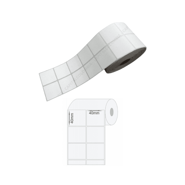 Rollo 3656 Etiquetas Doble Columna TT 40*40 mm (1,5"*1,5") CORE 1 - Image 1